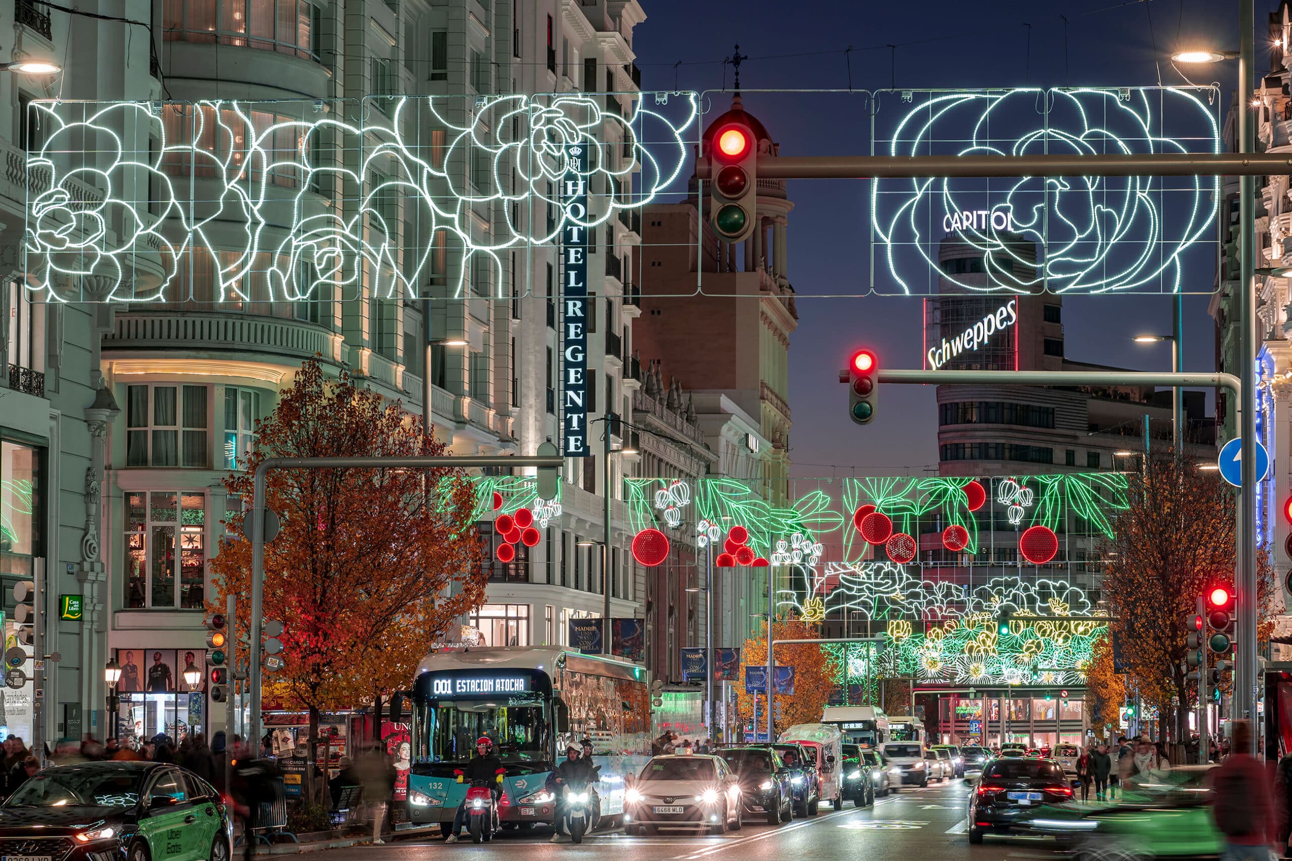 Luces de Navidad de Madrid, en Gran Vía